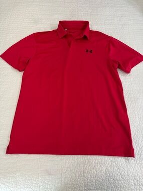 Under Armour Men’s Bright Red Performance Polo Medium Golf